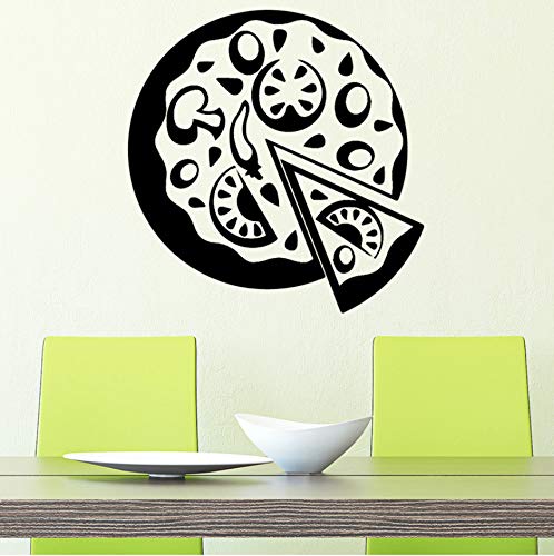 Decoración para el hogar moderna decoración de acrílico de pizza para sala de estar Vinilo Art Decal 58x59cm
