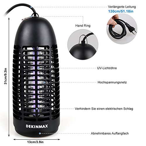 DEKINMAX Mosquitera Electrica UV Lámpara Anti Mosquitos Matainsectos Eléctrico contra Mosquitos Polillas Zancudos Moscas y mas Insectos