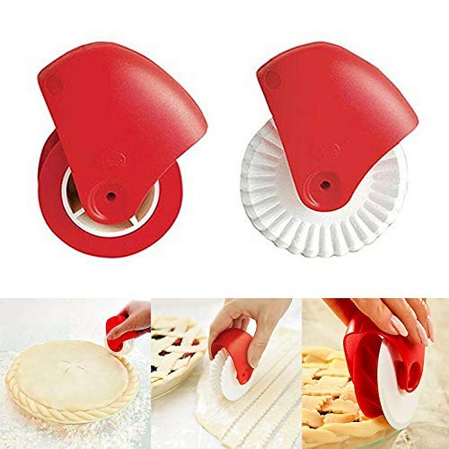 Delisouls Cortador Pizza, Pastelería Rueda Pintor Cortador, Rueda de Plástico Rodillo Tarta Decoración Mejor Comedor Ayudante para Base de Tarta Pasta Hojaldre Pastelería Fondant - 1pcs Giro