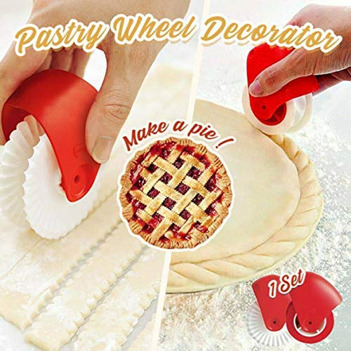 Delisouls Cortador Pizza, Pastelería Rueda Pintor Cortador, Rueda de Plástico Rodillo Tarta Decoración Mejor Comedor Ayudante para Base de Tarta Pasta Hojaldre Pastelería Fondant - 1pcs Giro