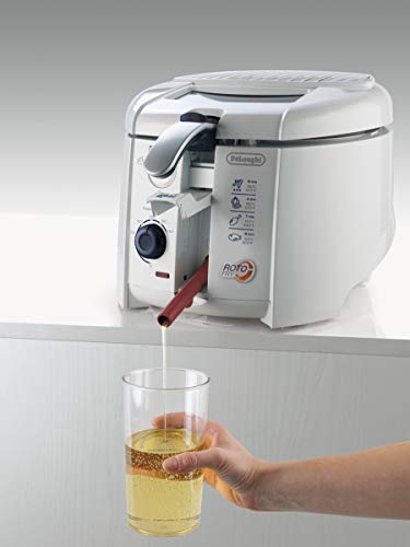 DeLonghi F28311.W1 Freidora, 1.2 L, rotativa, 1800 W, Acero Inoxidable, plástico, Blanco