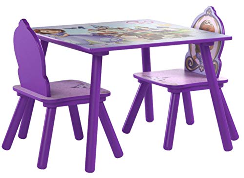 Delta Kids - Mesa Infantil (Madera, 60 x 60 cm, con 2 sillas) Sofia The First