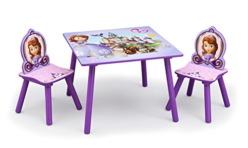 Delta Kids - Mesa Infantil (Madera, 60 x 60 cm, con 2 sillas) Sofia The First