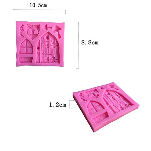 Demarkt Fondant Puerta de Madera Modelo Molde de Silicona Moldes de Silicona para Tartas, Antiadherentes, para Fiestas de Cumpleaños 1PCS