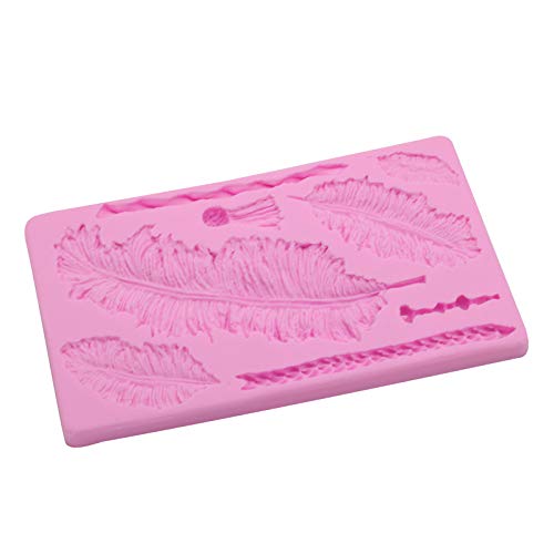 Demarkt Molde de Pastel de Fondant de Plumas Hornear Molde Para Diy Cualquier Forma de Pastel Para Candy Cake Decoración 20.5 * 12 * 1.2CM 1PCS