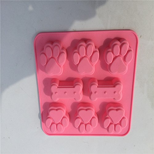 Demarkt Molde de Silicona, Huellas de Perro en Forma de Molde de Pastel Fondant Moldes para Caramelo Dulces 1PCS