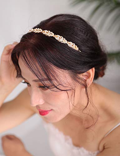 Deniferymake-up - Tiara de novia con diamantes de imitación, color plateado y oro rosa, accesorio para el pelo para mujer