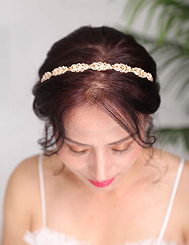 Deniferymake-up - Tiara de novia con diamantes de imitación, color plateado y oro rosa, accesorio para el pelo para mujer