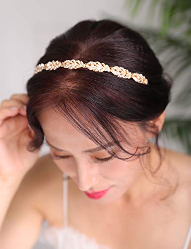 Deniferymake-up - Tiara de novia con diamantes de imitación, color plateado y oro rosa, accesorio para el pelo para mujer