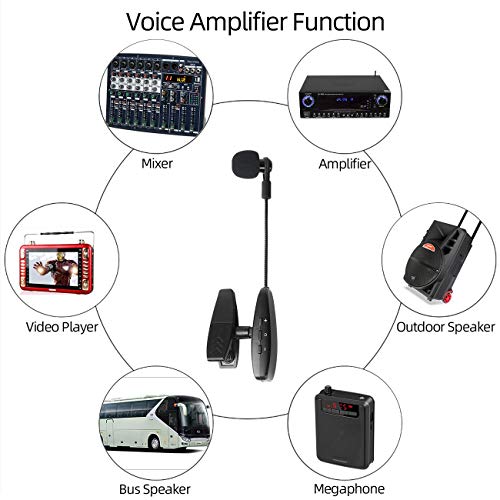 Depusheng UHF Micrófono de saxofón Sistema de micrófono inalámbrico Clip en instrumentos musicales para saxofón Trompeta Saxo Cuerno Tuba Flauta Clarinete Tubo