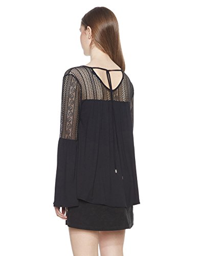 Desigual Ts_Neusifu, Camisa Manga Larga para Mujer, Negro (Negro 2000), L (Talla de fabricante: L)