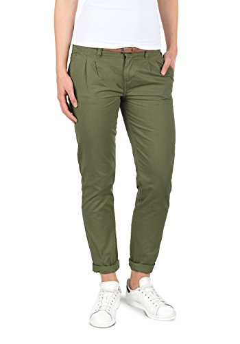 Desires Jacqueline Pantalón Chino Pantalón De Tela para Mujer con Cinturón De 100% Algodón Slim-Fit, tamaño:36, Color:Ivy Green (3797)