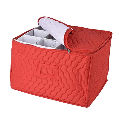 Destinely Cofre de Almacenamiento Stemware, Bolsa de Almacenamiento de Copa, Estuche Acolchado divisores, Ideal para Proteger o Transportar Copas de Vino, Flautas de champán, Copas y más