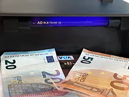 Detector de billetes falsos UV, medidor de billetes falsos pequeños, con lámpara UV, dispositivo de mesa extremadamente compacto