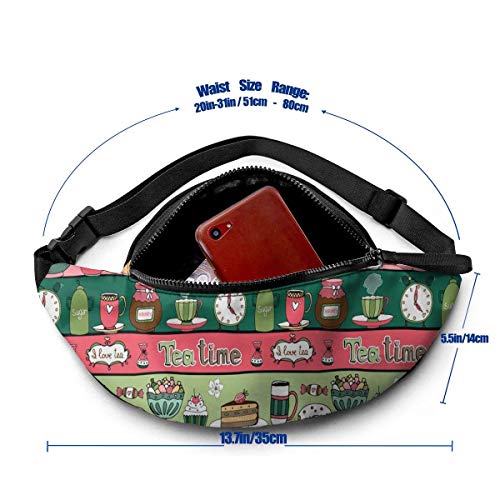 DFCC Riñonera en rodajas GreenFanny Pack para Puerta, Viaje, Senderismo, festivel, cinturón Ajustable para Hombres y Mujeres