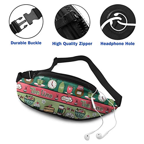 DFCC Riñonera en rodajas GreenFanny Pack para Puerta, Viaje, Senderismo, festivel, cinturón Ajustable para Hombres y Mujeres