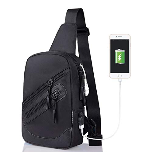 DFV mobile - Mochila Bolso Bandolera Nylon para Panasonic Eluga ARC 2 - Negra