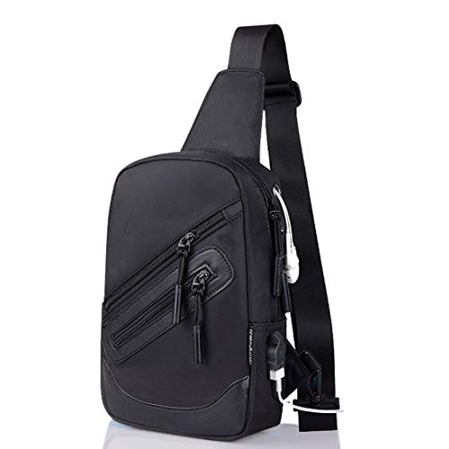 DFV mobile - Mochila Bolso Bandolera Nylon para Panasonic Eluga ARC 2 - Negra