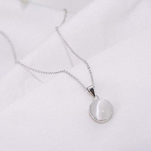 DGFGCS Collar de Plata para Mujer Collar Femenino De Moda De Temperamento De Cadena De Clavícula De Plata Esterlina 925 Corto Redondo Fresco Literario