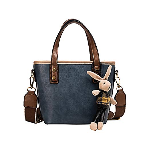 DGYAXIN Cuero Bolsos Mujer Moda Bandoleras, Tipo de Cuchara, Gran Capacidad, Cierre de Cremallera, para Trabajar, IR de Compras, Viajar, el 18x10x18cm,Azul