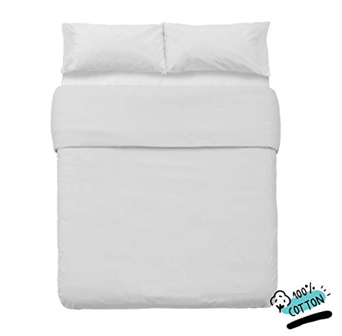 DHestia Hostelería - Funda Nórdica para Edredón Blanca Hotel 100% Algodón Natural (230x240 cm - Cama 135)