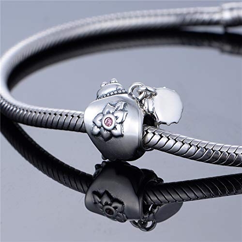 Dian Jewellery - Abalorio de plata de ley 925 para pulsera con diseño de mariquita con colgante de bebé, compatible con pulseras Pandora, regalo de cumpleaños, regalo para el día de la madre.