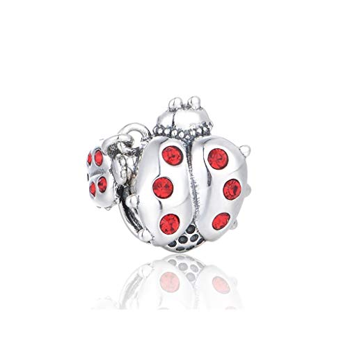 Dian Jewellery - Abalorio de plata de ley 925 para pulsera con diseño de mariquita con colgante de bebé, compatible con pulseras Pandora, regalo de cumpleaños, regalo para el día de la madre.