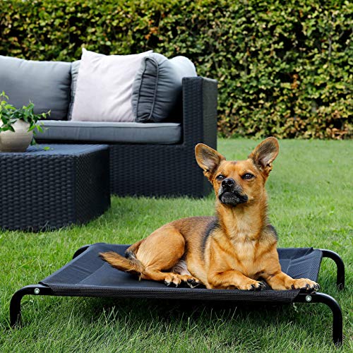 Dibea DB00361, Cama para Perros, Tejido en Textilene, (M) 106 x 62 x 15 cm, Negro