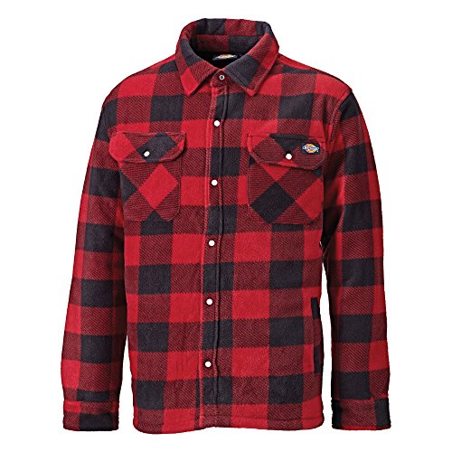 Dickies - Camisa/Chaqueta de leñador de manga larga acolchada Modelo Portland - Invierno/Frio/Montaña (2XL/Rojo)