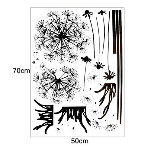 Diente de León Pegatinas de pared vinilo adhesivo decorativo para las niñas habitación de niño Wall Stickers salón dormitorio TV fondo Inicio 60x90cm, Sencillo Vida