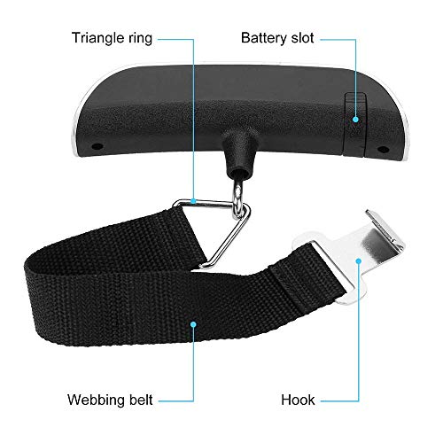 Digital Balanza Báscula de Equipaje Escala del Equipaje Pesa Maletas Pantalla LCD Retroiluminada Báscula para Viajes Al Aire Libre 110 lb/50 kg