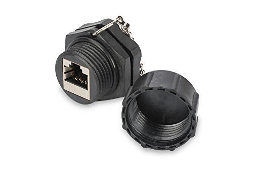 Digitus DN-IND-C6-C módulo de conector de red - Módulos de conectores de red (Plano, Negro, RJ-45, Hembra, -10-60 °C, -40-68 °C)