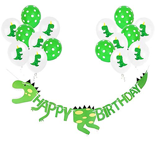 Dinosaurio Happy Birthday Pancarta Artículos para fiestas Dinosaurio Tema Cumpleaños Partido Decoraciones para Niños, Verde