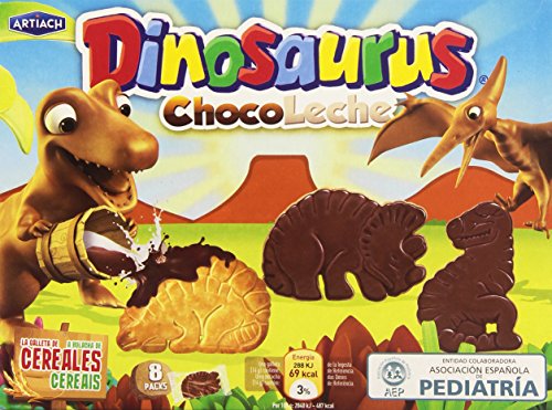 Dinosaurus - ChocoLeche - Galleta de cereales con chocolate con leche - 8 paquetes