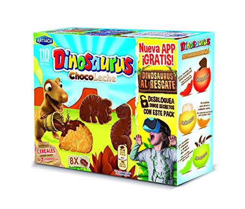 Dinosaurus - ChocoLeche - Galleta de cereales con chocolate con leche - 8 paquetes - [pack de 3]