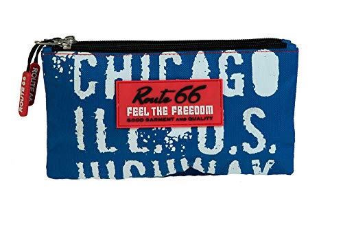 Dis2 - Estuche Escolar Triple Route 66 Azul