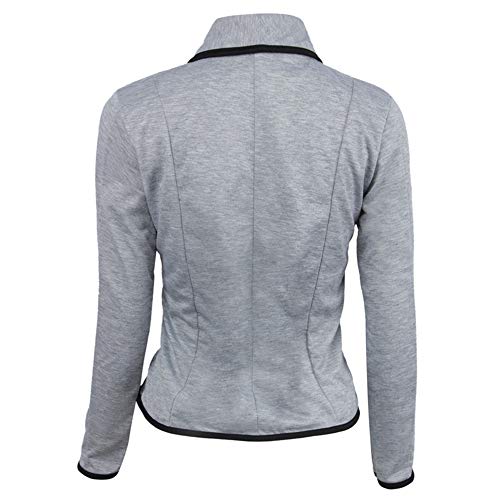 DISCOUNTL Casual Salvaje Moda Coser Solapa Trabajo Slim Traje Chaqueta Mujer Gris gris claro XXXL