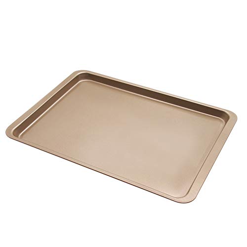 DishyKooker Bandeja Rectangular para Hornear de Pan de 14.5in Bandeja Antiadherente Horno de Acero al Carbono Placa Plana Oro Productos para el hogar