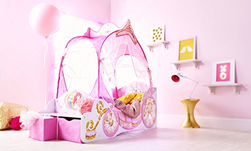 Disney 454DSN - Cama Infantil con diseño de Princesas, Tela, Rosa, Toddler (70 x 140 cm)