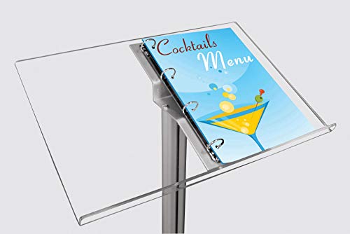 DISPLAY SALES Información soporte Folder en 2 x DIN A4 con mecanismo de carpeta para hojas. Transparente Acrílico De estante. Elegante soporte placa para buena estabilidad