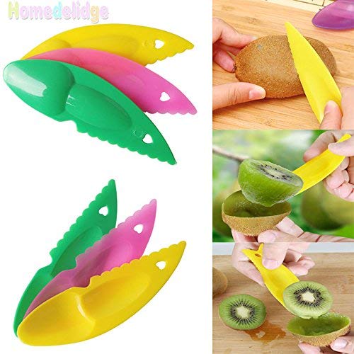 DIVISTAR-6Pcs/Set Cortador Herramienta Fruit Gadget para Cocina Utensil Kiwipeeler Cutter Cuchara