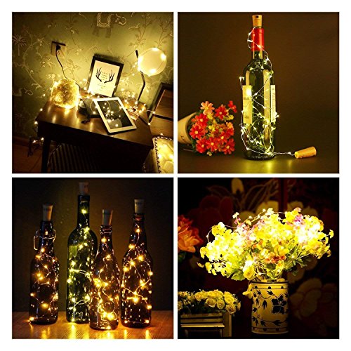 DIY LED Botella de Luz (9 Paquetes) con Destornillador, Luces de Botella de Vino 2M / 20 LED Luces de Cable de Cobre para Decoraciones de Fiesta de Navidad