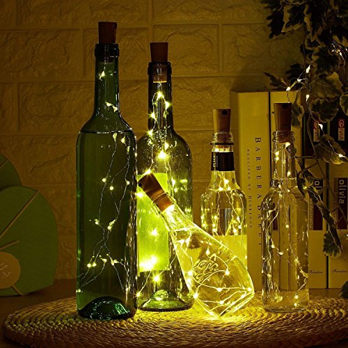 DIY LED Botella de Luz (9 Paquetes) con Destornillador, Luces de Botella de Vino 2M / 20 LED Luces de Cable de Cobre para Decoraciones de Fiesta de Navidad