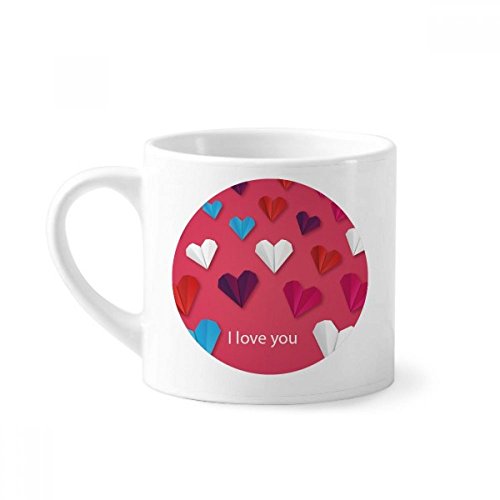 DIYthinker Origami Abstracto geométrico del Modelo del corazón Mini Taza Blanca cerámica Taza de cerámica con el Regalo de la manija 6 oz