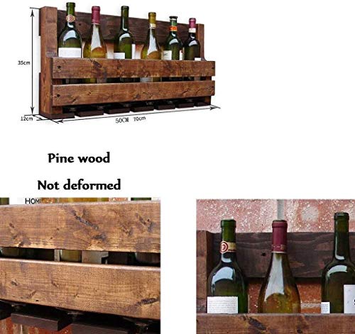 DJSMjbj Los estantes flotantes nórdica Retro de Madera Maciza de la Copa de Vino Estante de la Pared casera Colgante cáliz en Bastidor Restaurante Bar Enfriador de Vino Estante Decke (Size : 50cm)