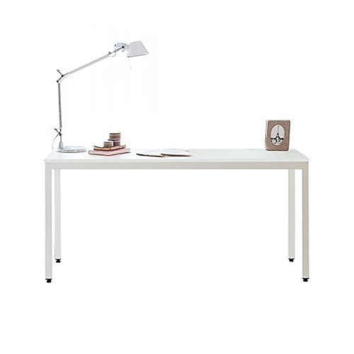 DlandHome Escritorios Mesa de Conferencia 138x55cm Mesa Multipropósito Mesa Salón/de Comedor/Mesa de Despacho Escritorio de Oficina,Blanco