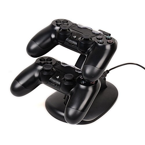 Dock Station Stand PS4 Musou USB Dual Base controller PS4 Stand con Indicador LED Compatible Sony Playstation 4/PS4 Pro/PS4 Slim Mando Inalámbrico Gamepad.