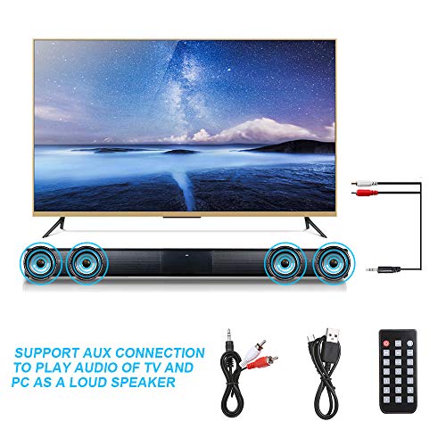 Docooler Barra de Sonido para televisores,Luxus inalámbrico BT 4.0 Altavoz SoundBar TV de Cine en casa 3D de Bass televisor de subwoofer con RCA Line – Mando a Distancia