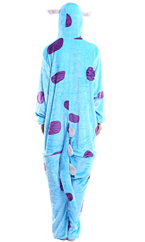 Dolamen Adulto Unisexo Onesies Kigurumi Pijamas, Mujer Hombres Traje Disfraz Animal Pyjamas, Ropa de Dormir Halloween Cosplay Navidad Animales de Vestuario (Large (65 "-68.8"), Sullivan)