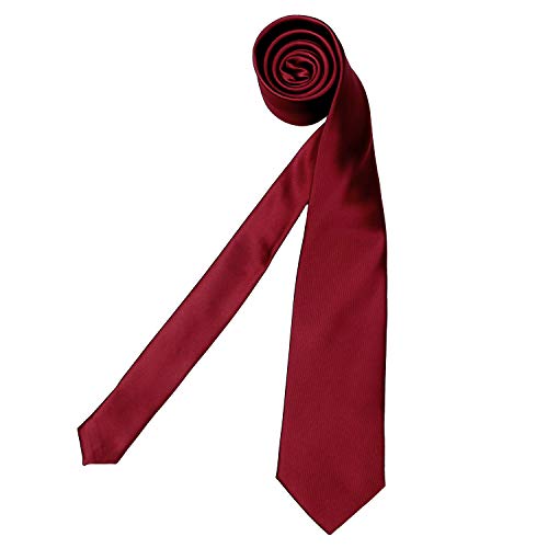 DonDon hombres corbata 7 cm business professional classica hecho a mano rojo oscuro para la oficina o eventos festivos